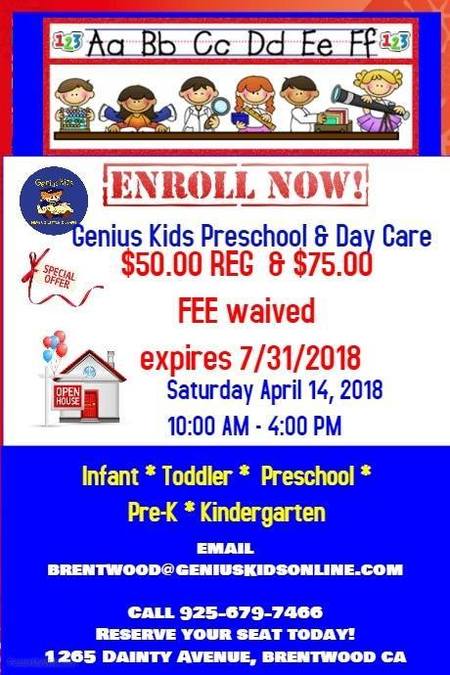 Genius Kids Brentwood Care Com Brentwood Ca Child Care Center